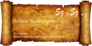 Szűcs Szalviusz névjegykártya